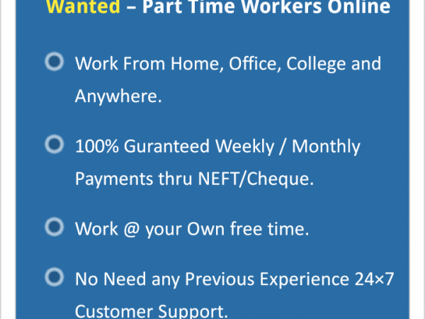 We are Hiring-Earn Rs.15000/-per month -simple copy paste job 