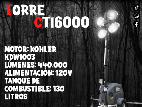 Torre de iluminacion  CTI-6000 4 lamparas 