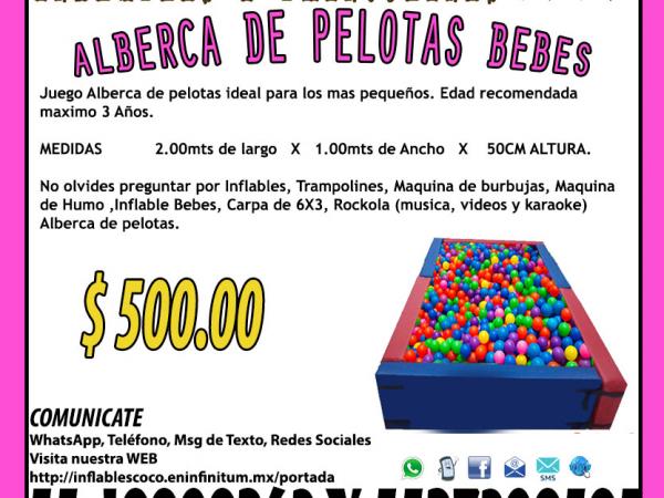 Renta Alberca de Pelotas Bebes Coacalco Tultitlan Tultepec