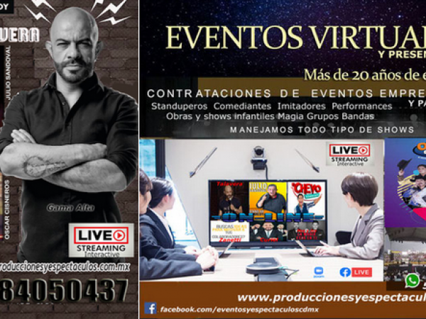 Evento y shows Virtuales Enlinea o presenciales 5584050437