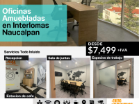 OFICINAS AMUEBLADAS EN ALQUILER, 📍INTERLOMAS NAUCALPAN,DESDE $7,499+IVA - Inmuebles