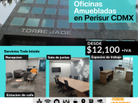 🏢RENTA DE OFICINAS CON TODOS LOS SERVICIOS INCLUIDOS EN PERISUR CDMX, DESDE $12,100+IVA MX$12,100  · Disponibles - Inmuebles